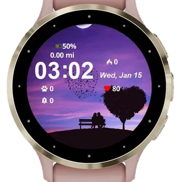Lovely Couple Valentines Garmin watch face preview