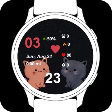 Lovely Cute Cat Garmin watch face preview