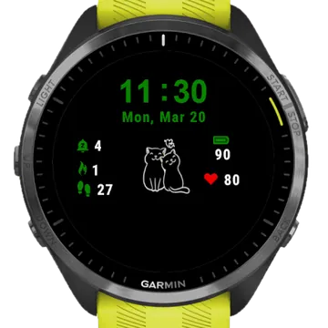 Lovely Cute Cats Garmin watch face preview