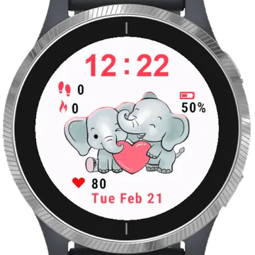 Lovely Elephant Garmin watch face preview