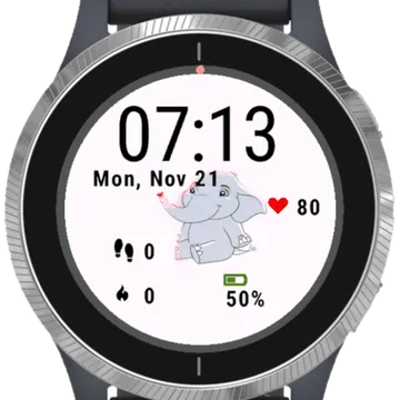 Lovely Elephant Garmin watch face preview