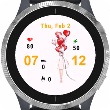 Lovely Girl Garmin watch face preview