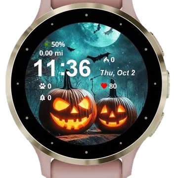 Lovely Halloween Garmin watch face preview
