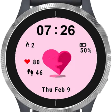 Lovely Heart Garmin watch face preview