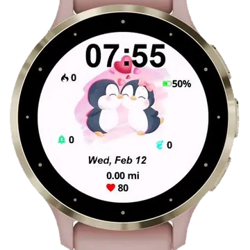 Lovely Penguin Garmin watch face preview