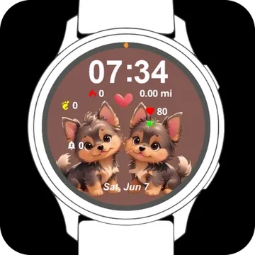 Lovely Puppies Garmin watch face preview