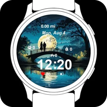 Lovers on the Bridge Garmin watch face preview