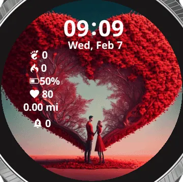 Lovers Garmin watch face preview