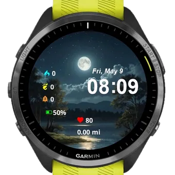 Lunar Reflections Garmin watch face preview