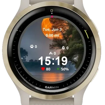 Lunar Reflections Garmin watch face preview