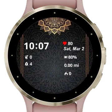 Luxury Royal Golden Mandala Garmin watch face preview