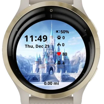 Magic Ice Castle Garmin watch face preview