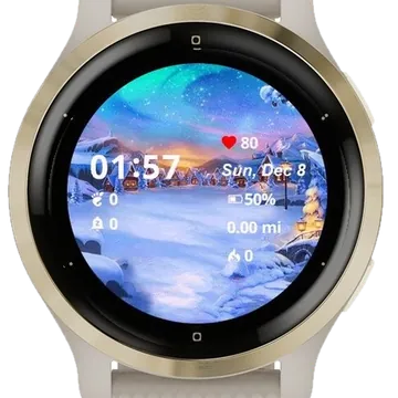 Magic Winter Season Garmin watch face preview