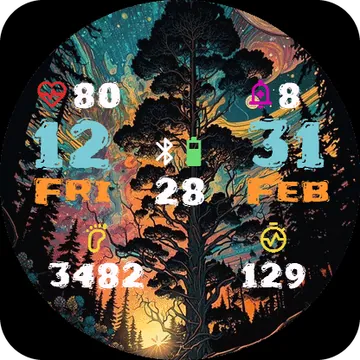 Magical Forest Garmin watch face preview