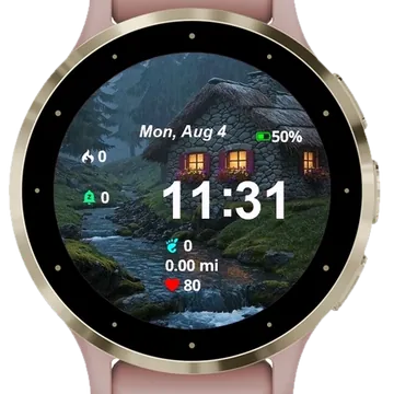 Magical Forrest Cottage Garmin watch face preview