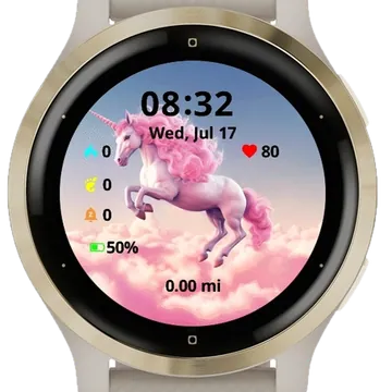 Magical Unicorn Garmin watch face preview