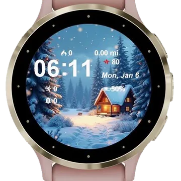 Magical Winter Wonderland Garmin watch face preview