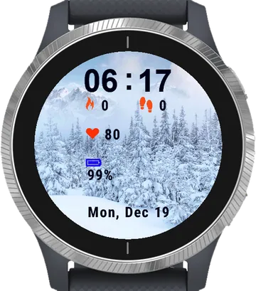 Majestic Mountains Garmin watch face preview