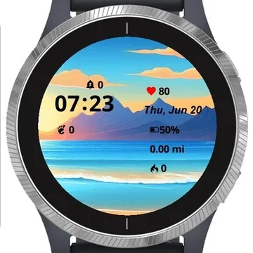 Majestic Sea Landscape Garmin watch face preview