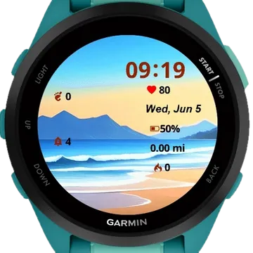Majestic Sea Landscape Garmin watch face preview