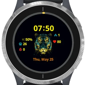 Majestic Tiger Garmin watch face preview