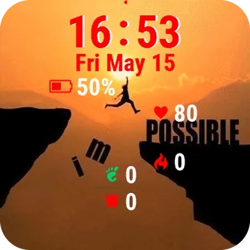 Man Jumping Garmin watch face preview