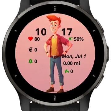 Man Portrait Cartoon Garmin watch face preview
