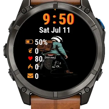Man Riding Motorcycle Garmin watch face preview