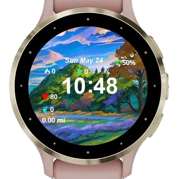 Man Standing Middle Lake Garmin watch face preview