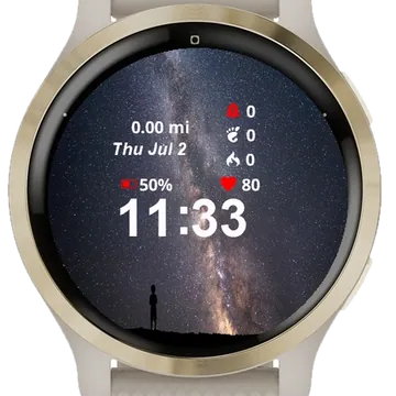 Man Standing Top Hill Garmin watch face preview