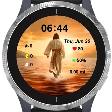 Man Walking Water Garmin watch face preview