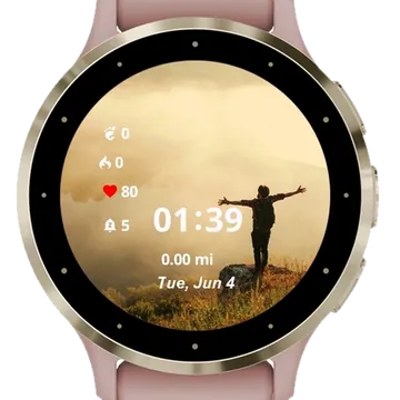 Man with hands apart hill Garmin watch face preview