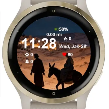 Man Woman Are Walking Desert Garmin watch face preview