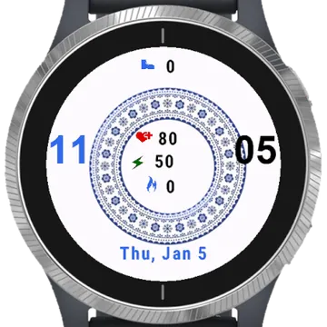 Mandala Flowers Garmin watch face preview