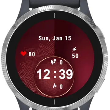 Mandala Ornament Garmin watch face preview