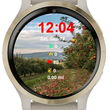 Many Apples Trees Orchard Garmin watch face preview