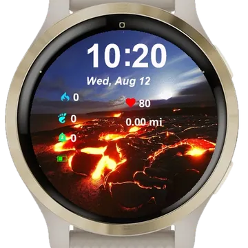 Many Lavas Ground Night Moon Sky Garmin watch face preview