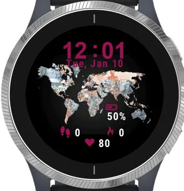Map in Currency Garmin watch face preview
