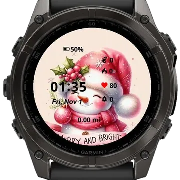 Merry and Bright Garmin watch face preview