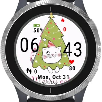 Merry Cat Garmin watch face preview