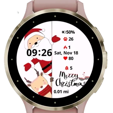 Merry Christmas Garmin watch face preview