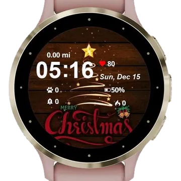 Merry Christmas Garmin watch face preview