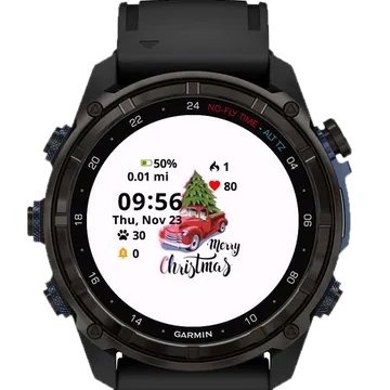 Merry Christmas Car Garmin watch face preview
