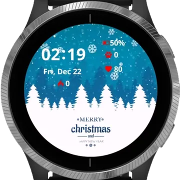 Merry Christmas Card Garmin watch face preview