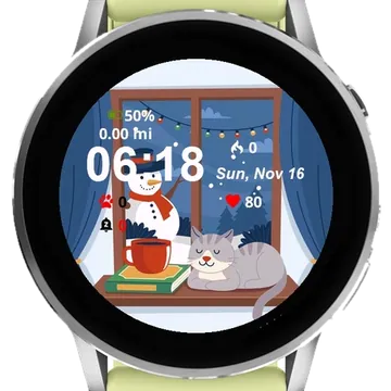 Merry Christmas Cat Garmin watch face preview