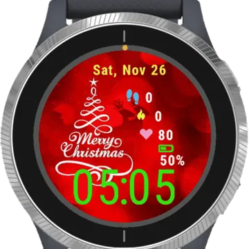 Merry Christmas Celebrations Garmin watch face preview