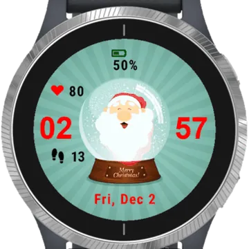 Merry Christmas Globe Garmin watch face preview