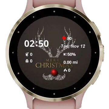 Merry Christmas Happy Rudolf Garmin watch face preview