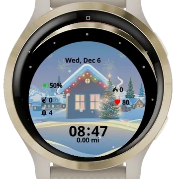 Merry Christmas House Garmin watch face preview