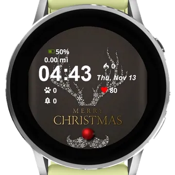 Merry Christmas Reindeer Garmin watch face preview